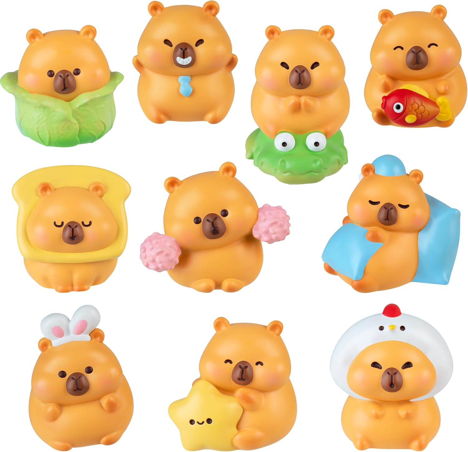 ORB Capybara Cuties Blind Box Collectible Figures 3 Pack - 3 Randomly Assorted Cute Mini Capybara Collectible Figures in Each Set - Collectibles for Birthdays, Party Favors, Gifts, Home Decoration