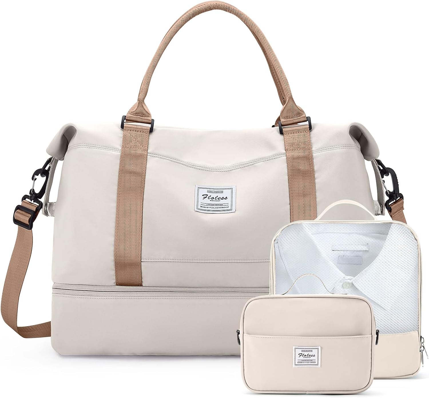 Weekender Bags for Women,Personal Item Travel Bag with Shoes Compartment,Overnight Travel Duffel Bag with Toiletry Bag