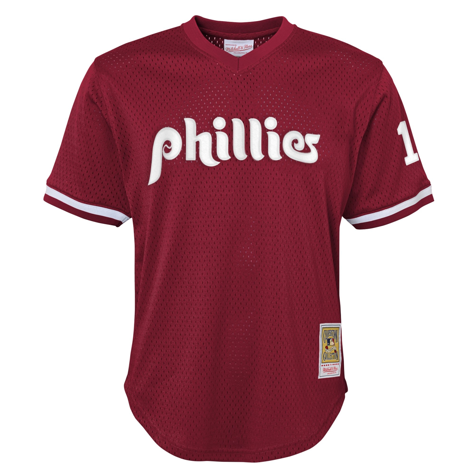 Youth Philadelphia Phillies Darren Daulton Mitchell & Ness Burgundy Cooperstown Collection Mesh Batting Practice Jersey