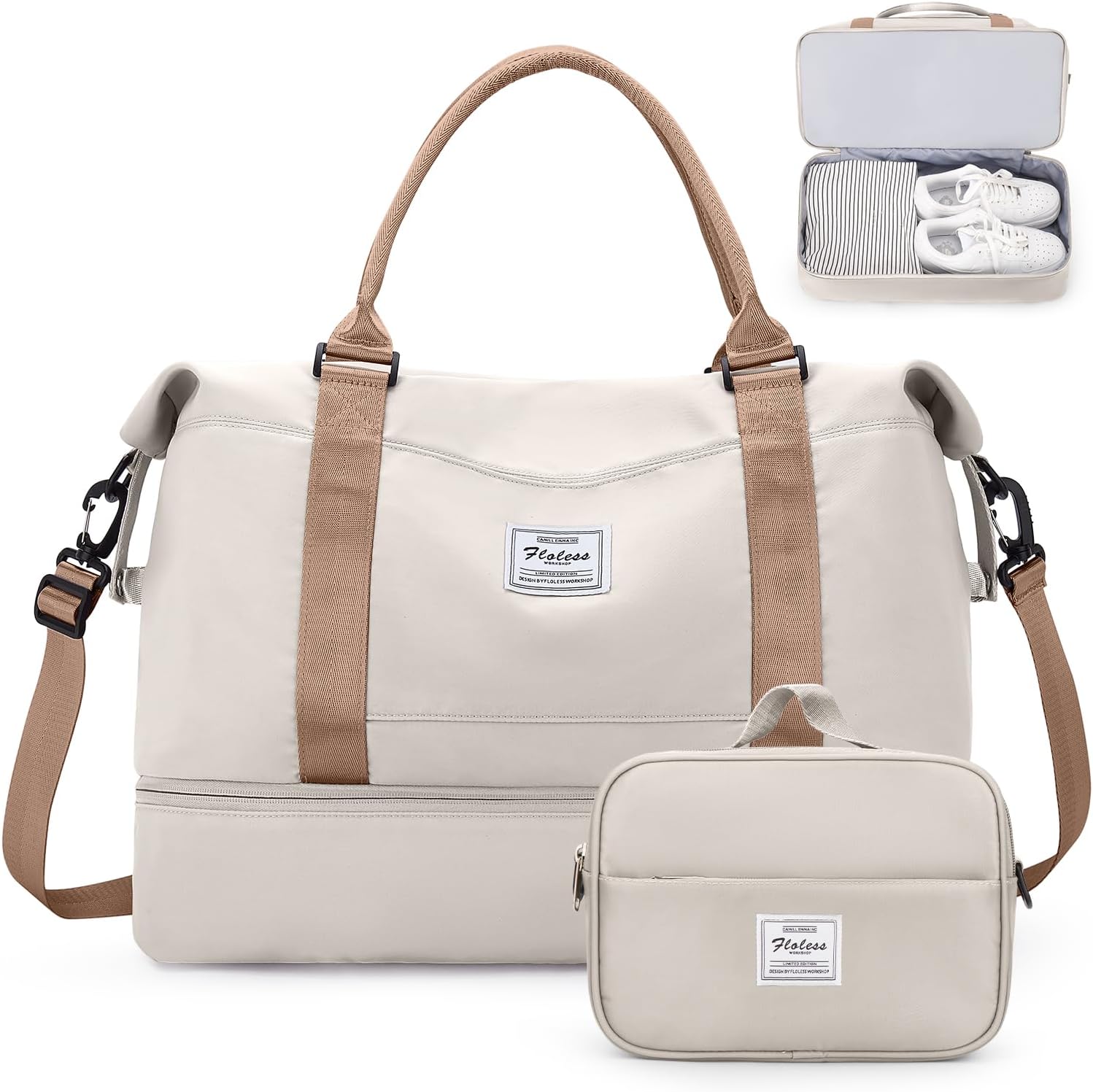 Weekender Bags for Women,Personal Item Travel Bag with Shoes Compartment,Overnight Travel Duffel Bag with Toiletry Bag