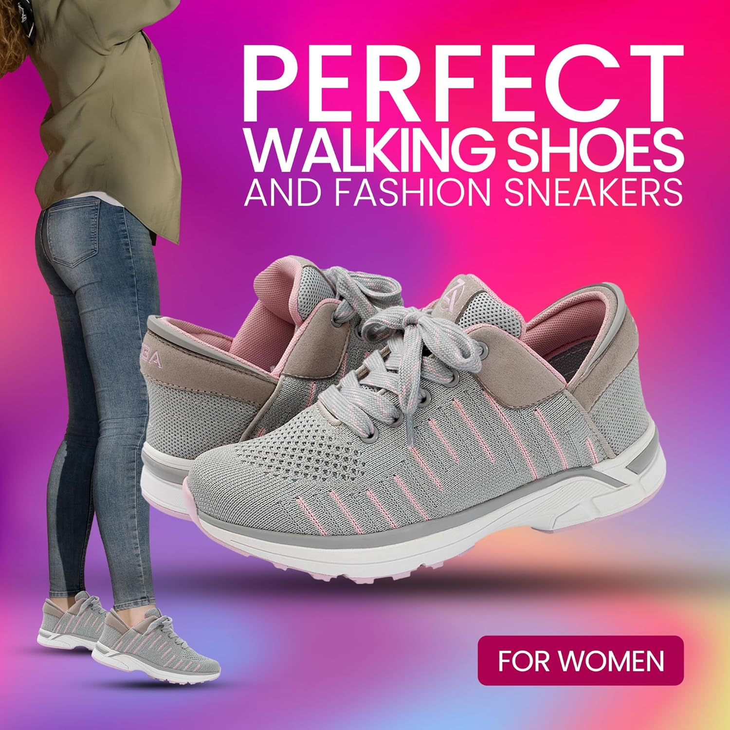 ZEBA Hands Free Slip on Sneakers for Women - Step Up Your Comfort and Style with Perfect Walking Shoes and Fashion Sneakers