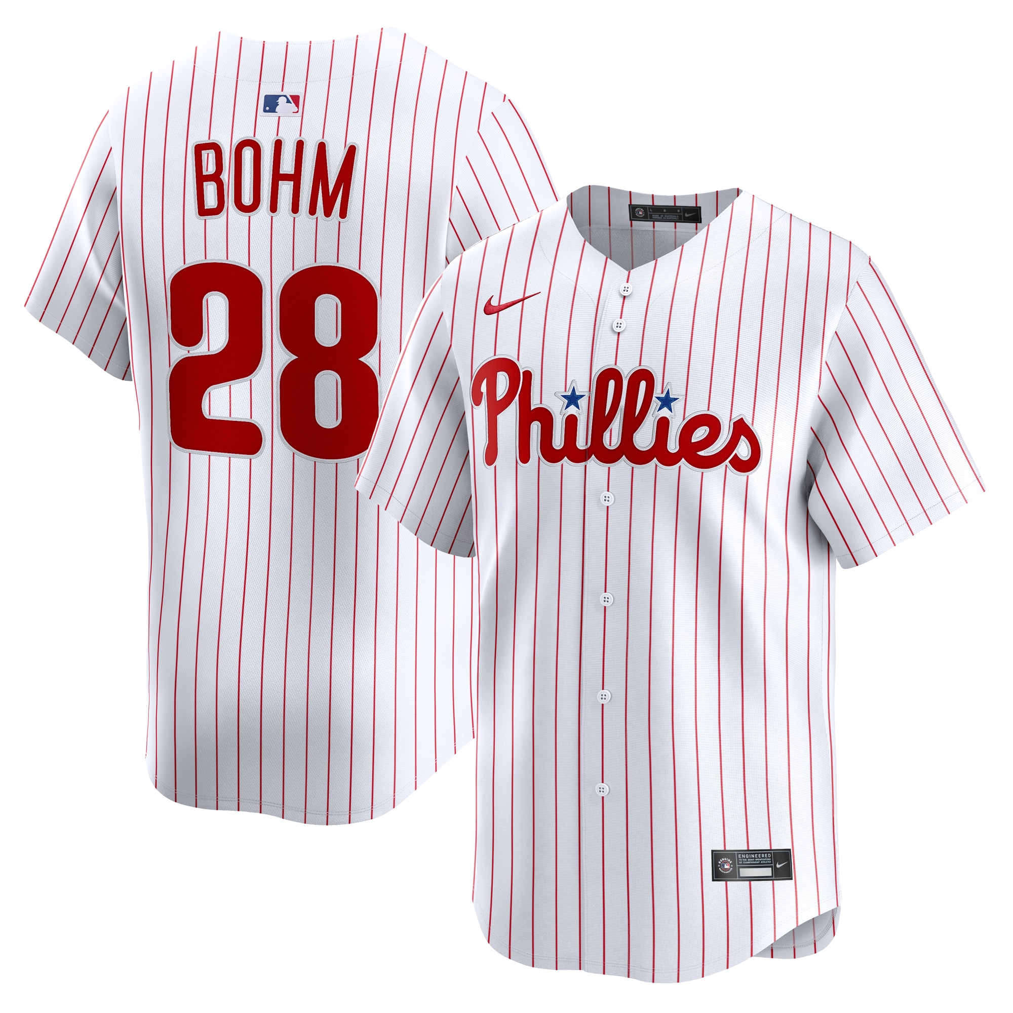 Men's Philadelphia Phillies Alec Bohm Nike White Home Limited Player Jersey