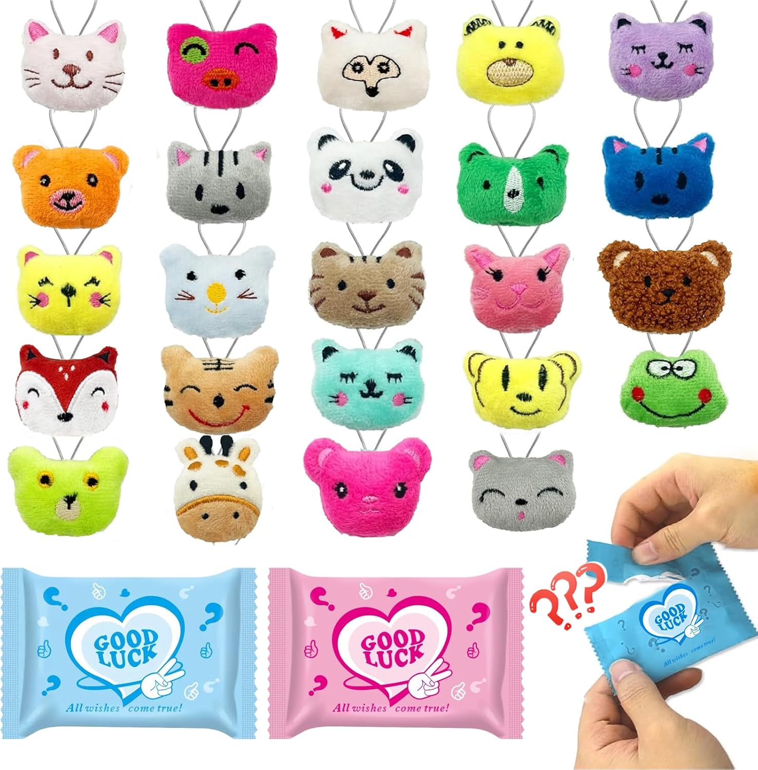 24-Pack Mini Stuffed Animals Blind Bags: Bulk Small Stuffed Animals for Kids, Cute Plush Keychains, Party Favors for Kids, Classroom Prizes, Claw Machine Toys, Birthday Gifts