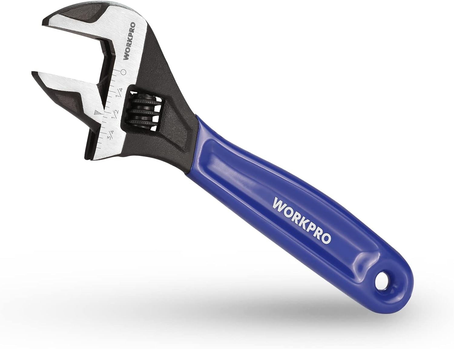 WORKPRO 2-Piece Adjustable Wrench Set, 6-Inch & 10-Inch Wide Jaw Black Oxide Wrench, Cr-V Steel, Metric & SAE Scales, Max Jaw Opening 15/16