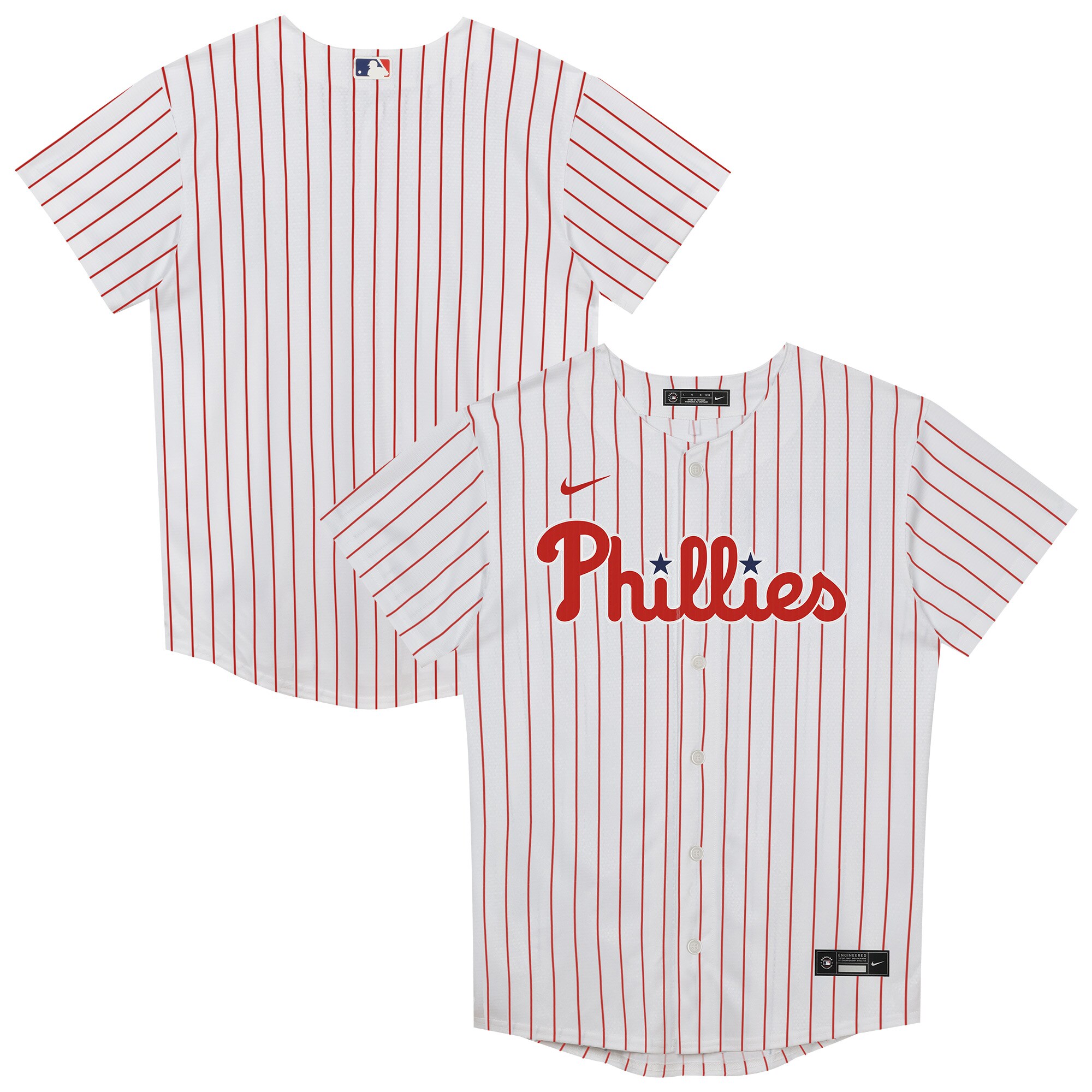 Preschool Philadelphia Phillies White Home Blank Replica Jersey