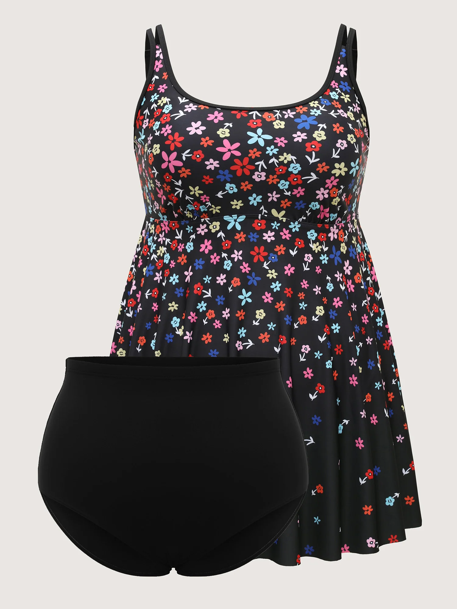 Florals Everywhere Fit and Flare Swim Dress