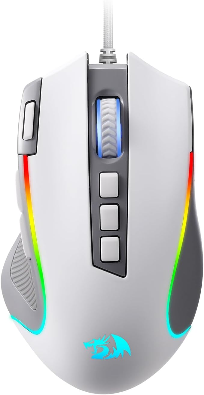 Redragon M612 Predator RGB Gaming Mouse, 8000 DPI Wired Optical Mouse with 11 Programmable Buttons & 5 Backlit Modes, Software Supports DIY Keybinds Rapid Fire Button