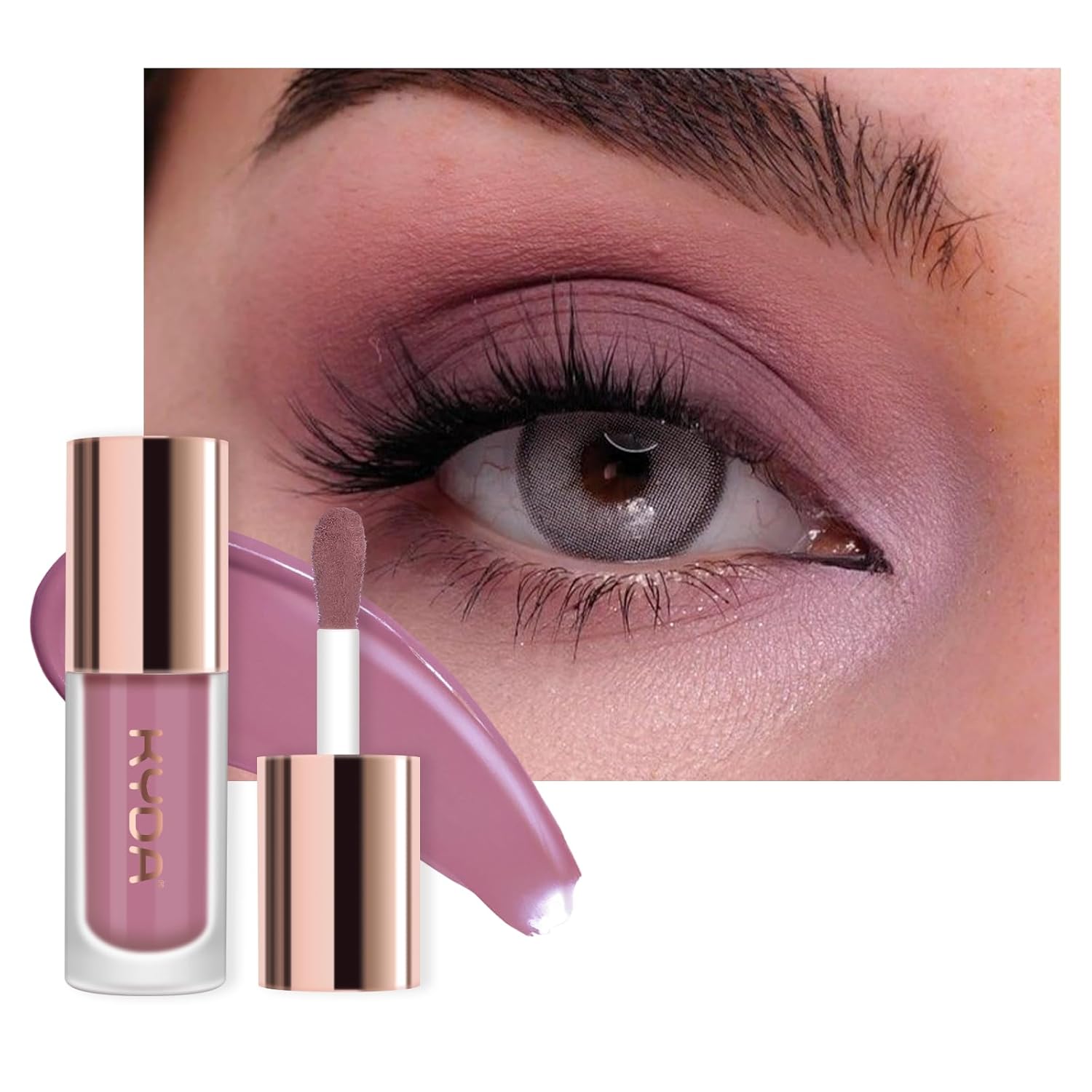 KYDA Liquid Matte Eyeshadow, Soft Matte Purple Eyeshadow, Long-wearing Crease-Resistant Velvet Eyes Tint, Smooth Cream-to-Powder Texture, Multiuse Makeup for Eyes, Cheeks and Lips
