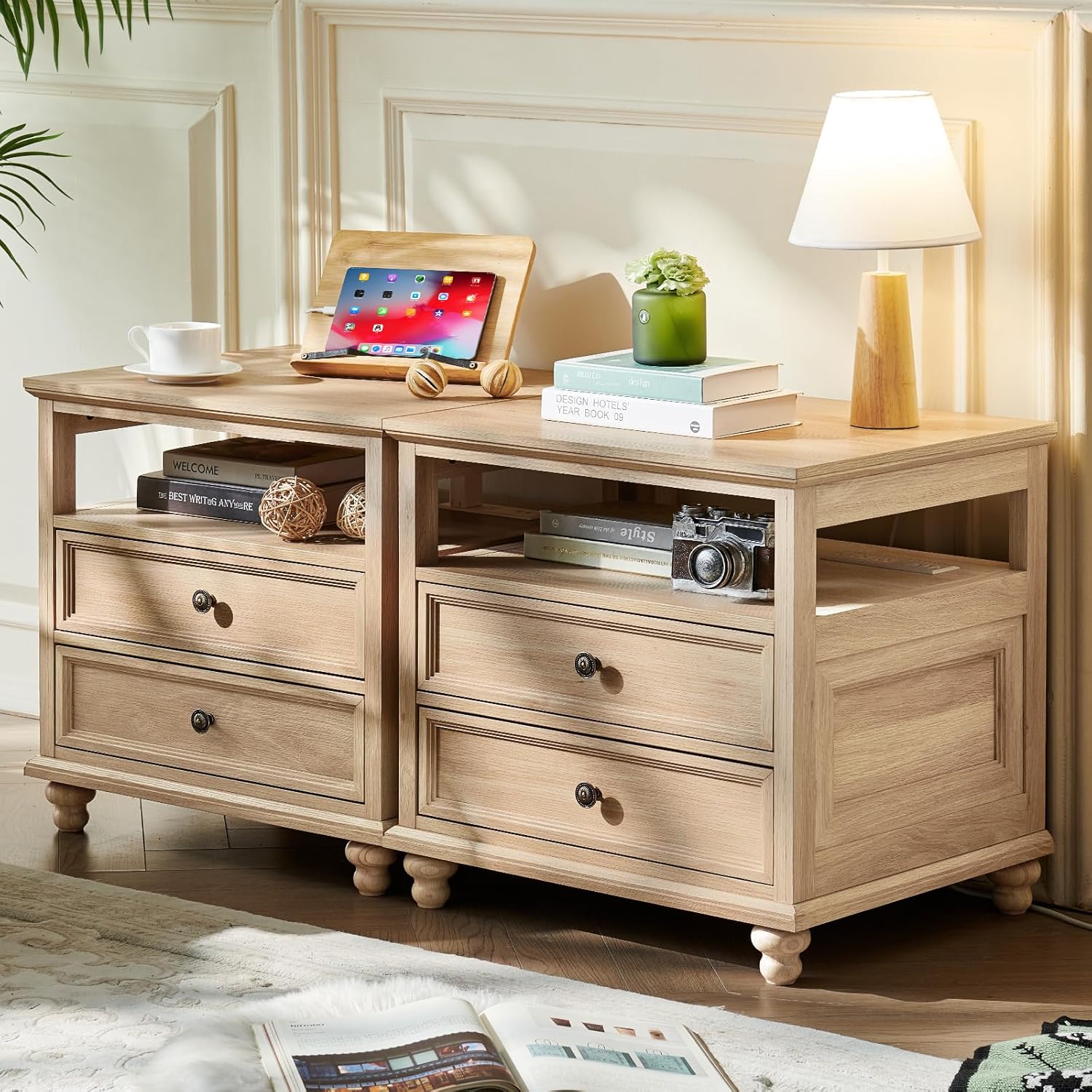 Farmhouse Nightstand with Charging Station, 24