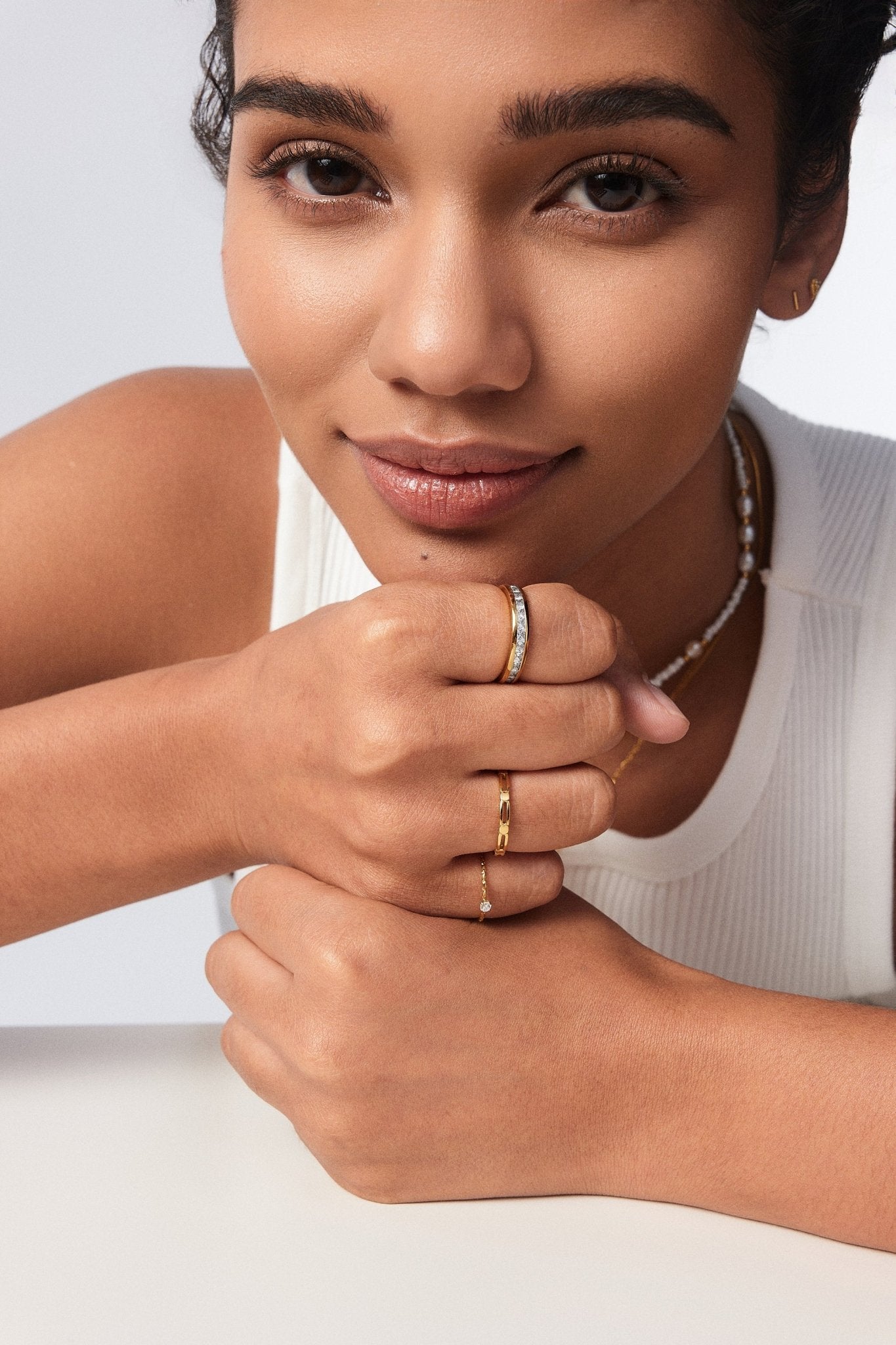 Ultra Mini Gem Ring in Gold