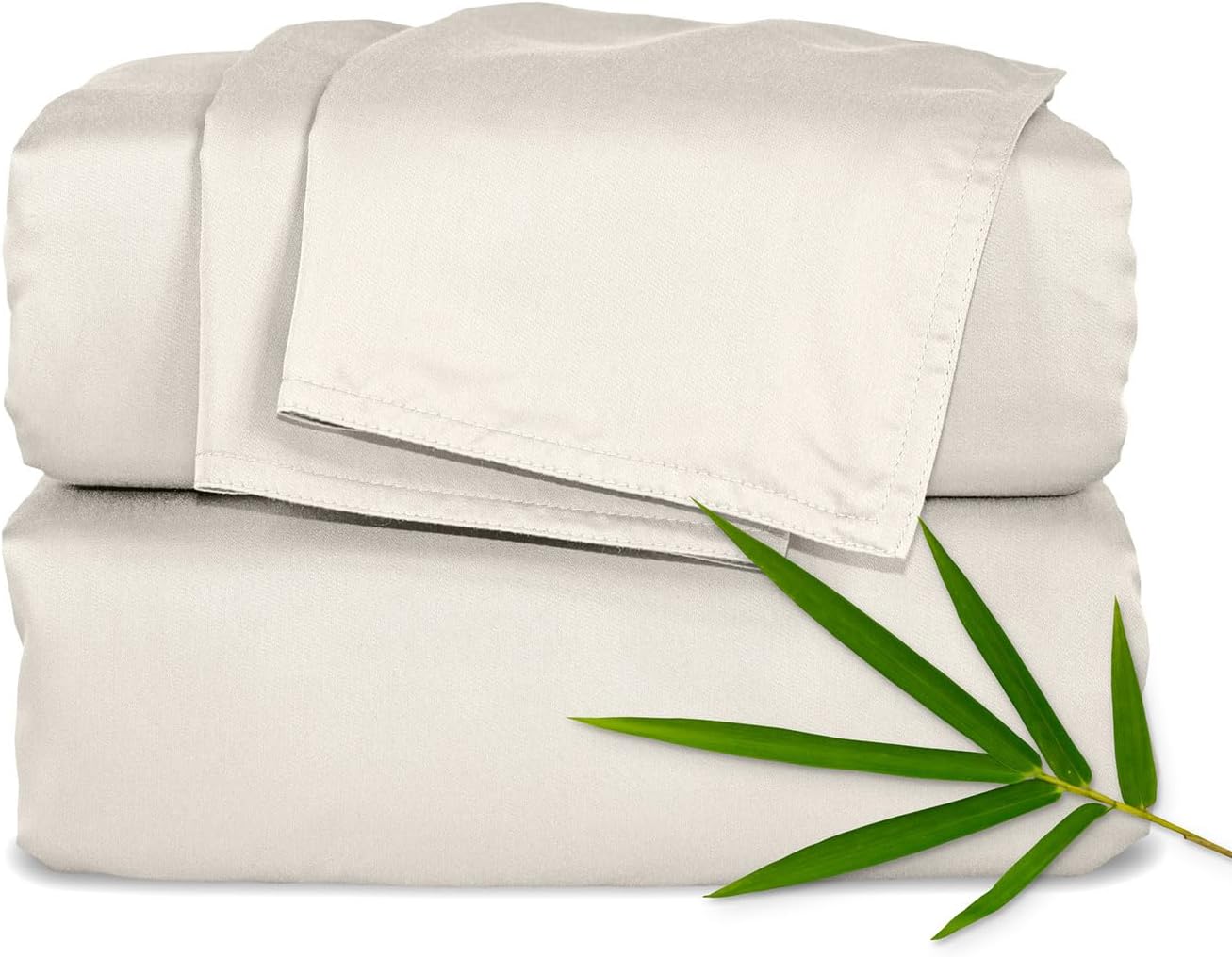 King Sheets by Pure Bamboo, Genuine 100% Organic Viscose Derived from Bamboo Bed Sheet Set, Soft & Cooling, Double Stitching, 2 Year Quality Promise (King, White)