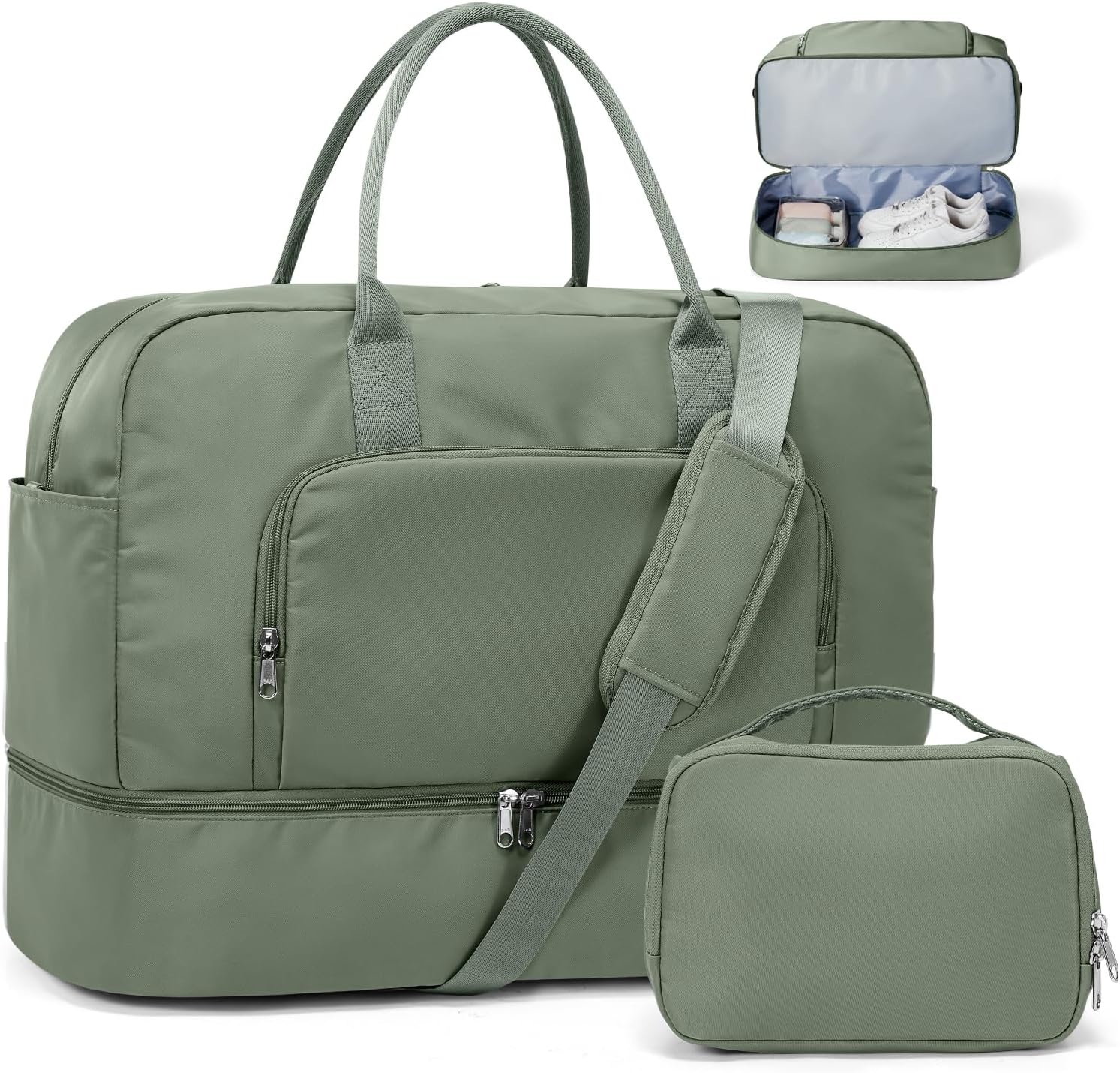 Weekender Bags for Women,Personal Item Travel Bag with Shoes Compartment,Overnight Travel Duffel Bag with Toiletry Bag