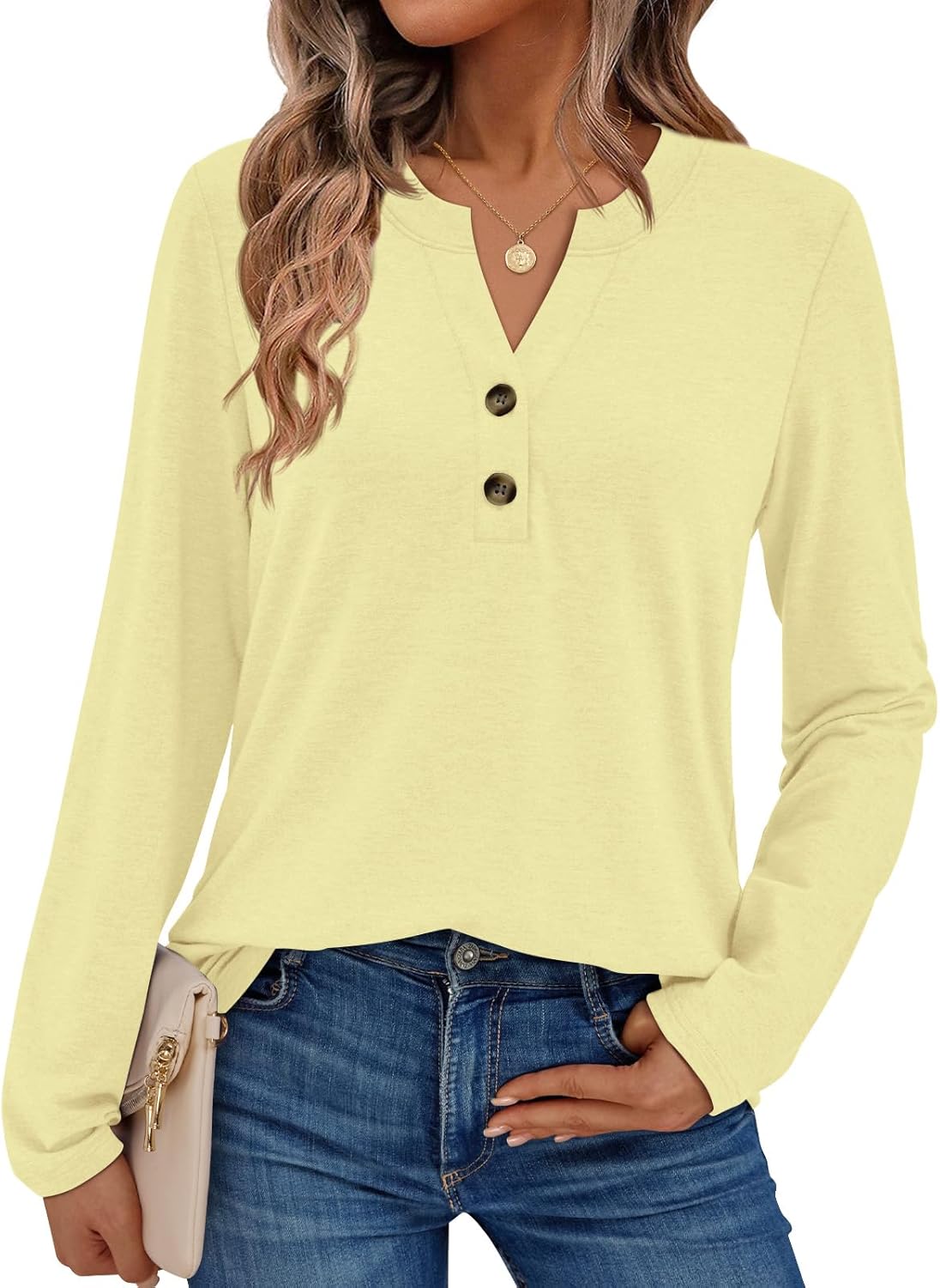 AUTOMET Women's Long Sleeve Shirts 2026 Spring Fashion Dressy Casual Tops Trendy Henley Blouses Cute Work Outfits Clothes