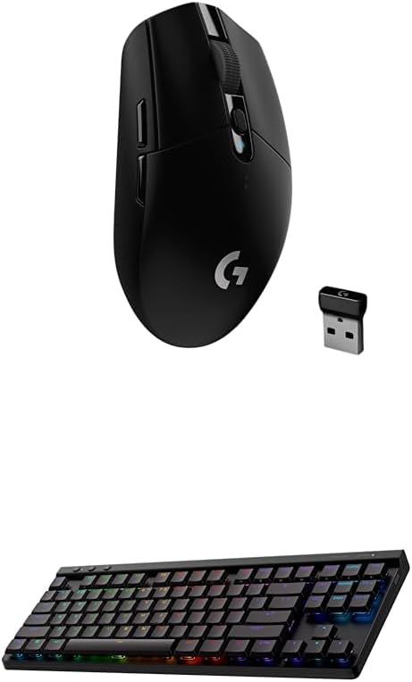 Logitech G305 Lightspeed Wireless Gaming Mouse, Hero 12K Sensor, 12,000 DPI, Lightweight, 6 Programmable Buttons, 250h Battery Life, On-Board Memory, PC/Mac - Black