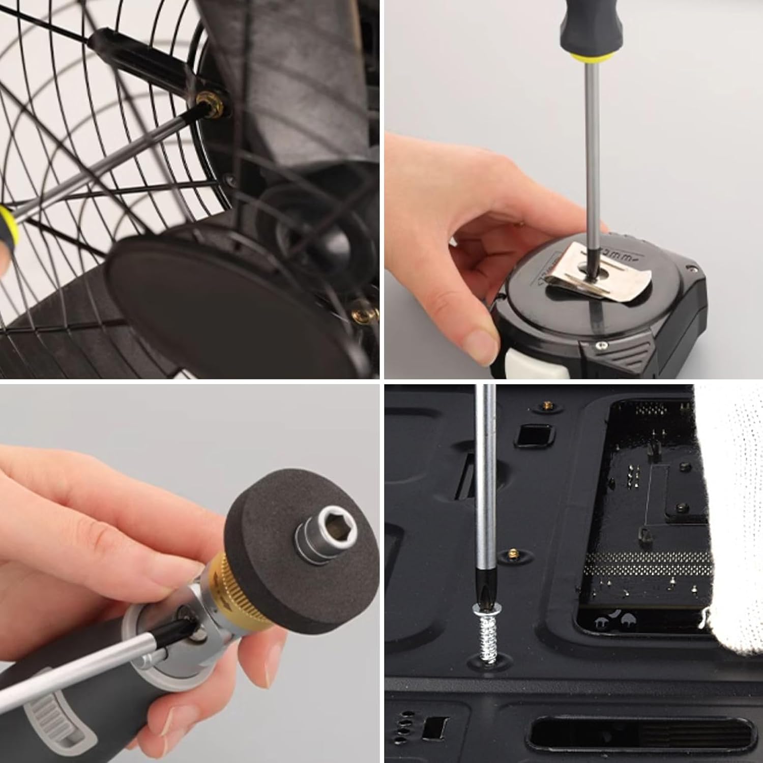 4 Inch Screwdriver Set Phillips and Slotted, 2 Pack Magnetic Screwdrivers Set Flat Head Cross Head Screwdriver Cushion-Grip Handles Non-Slip Screwdrivers