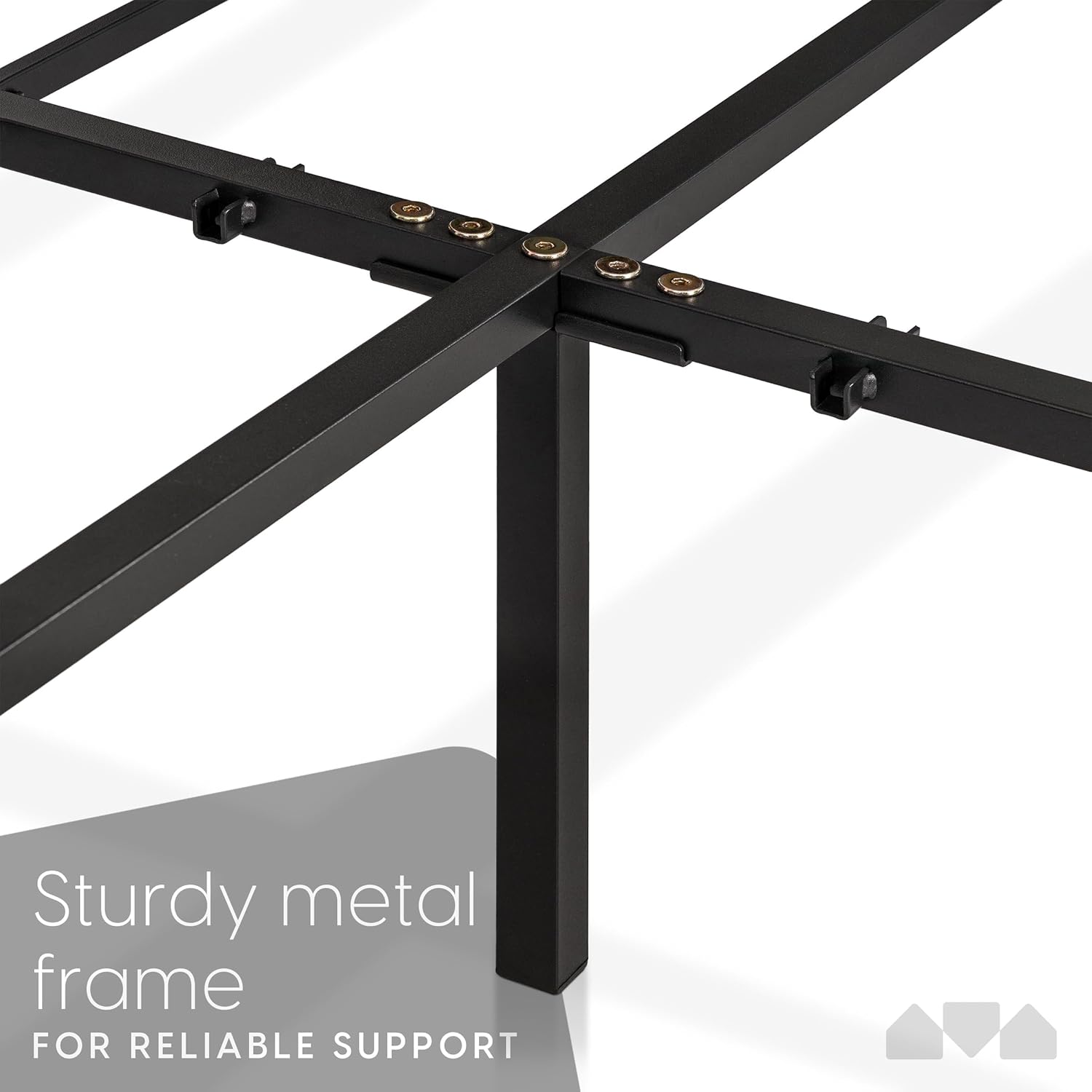 Milliard Queen Bedroom Bundle: Upholstered Platform Bed Frame with Headboard + 14 Inch Hybrid Mattress in a Box, Memory Foam Medium Firm, Grey, Complete Bed Set