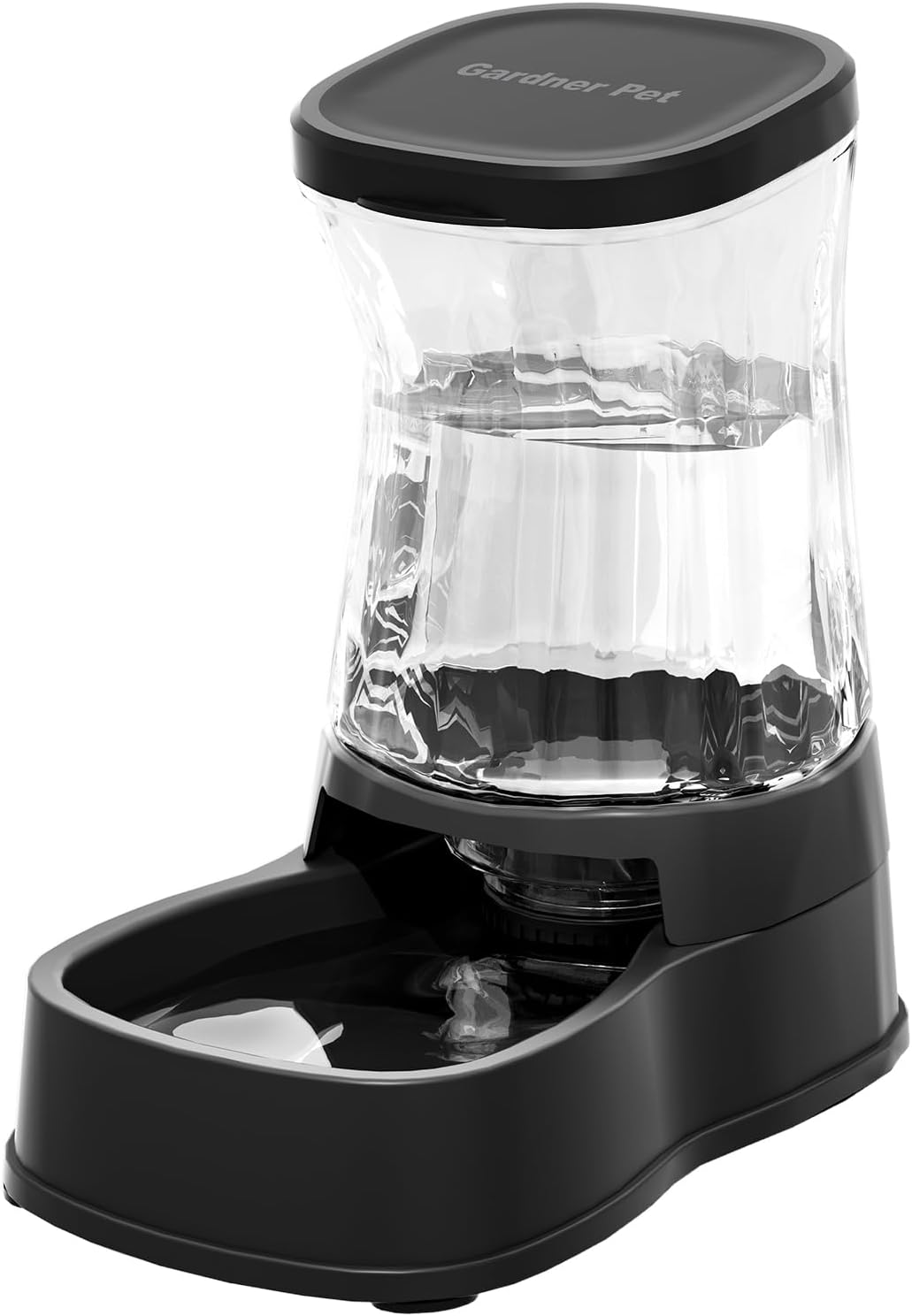 Gardner Pet Automatic Gravity Water Dispenser for Dogs, 1.6Gallon Large Dog Water Bowl Dispenser with Stainless Steel, 100% BPA-Free Pet Water Fountain with Filter for Dogs, Cats, Puppies(Black)