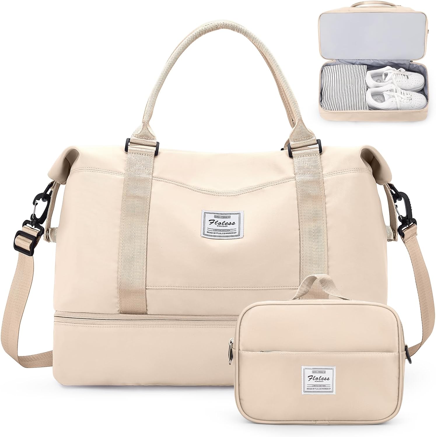 Weekender Bags for Women,Personal Item Travel Bag with Shoes Compartment,Overnight Travel Duffel Bag with Toiletry Bag