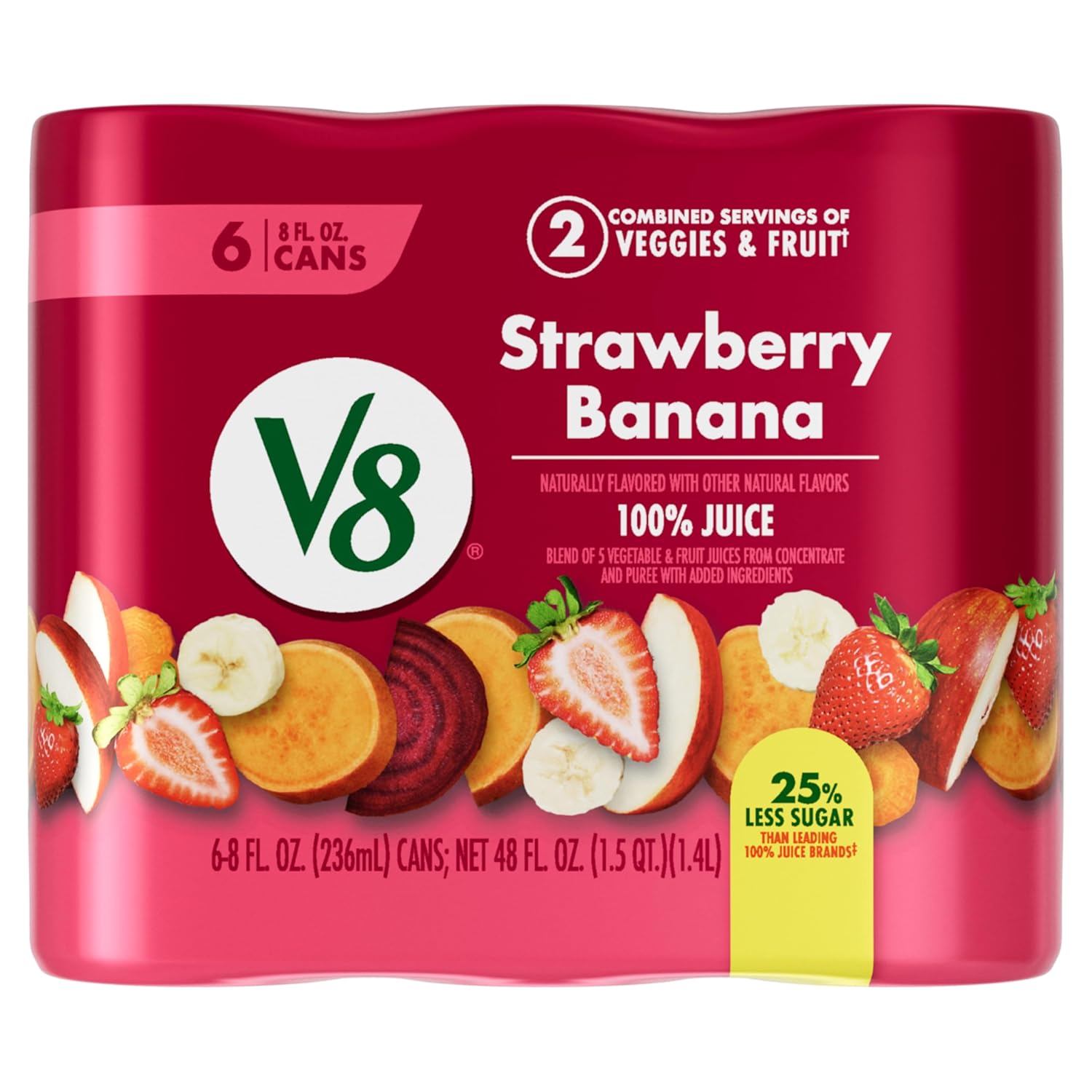 V8 Deliciously Green 100% Fruit and Vegetable Juice, 8 fl oz Can (24 Pack)