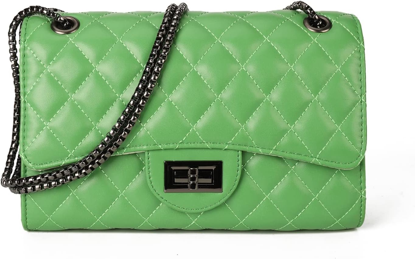 Gladdon Quilted Crossbody Purse for Women Trendy Ladies Shoulder Bag with Chain Designer Purses