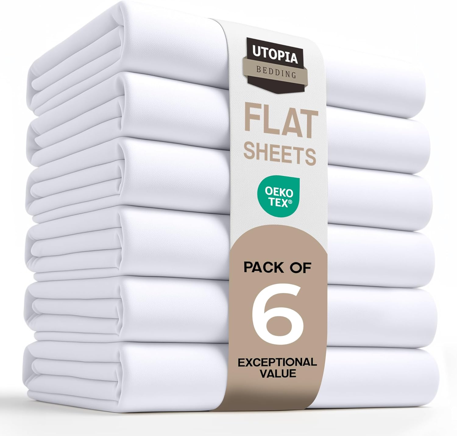 Utopia Bedding Flat Sheet - 1 Pack (Queen, White) - Soft Brushed Microfiber Fabric - Shrinkage & Fade Resistant Top Sheet - Easy Care Bed Sheet