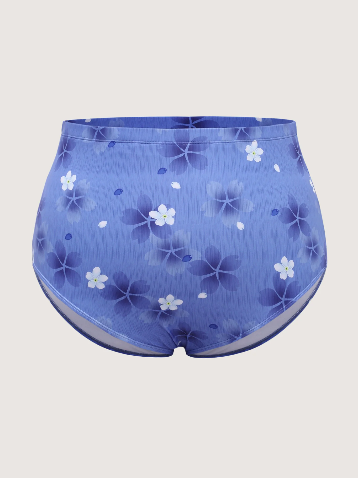 Floral Print Twist Front Ombre Swim Dress