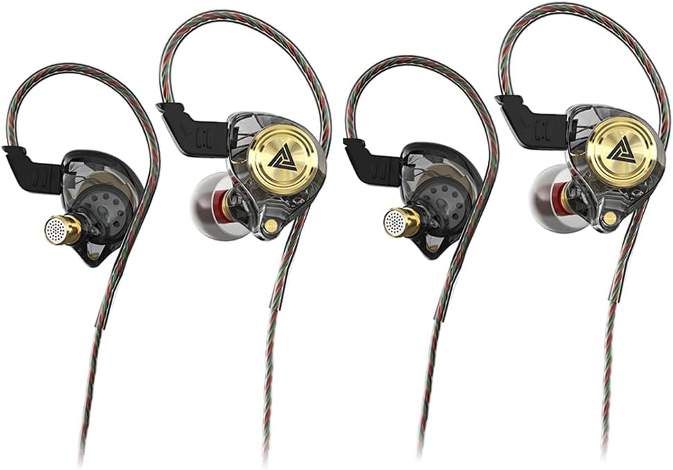 Wired Gaming Earbuds, Ak3file in Ear Monitors, Deep Bass Sound Wired Earbuds, HiFi in Ear Headphones with 1DD 10mm Dynamic Driver, IEM for Music Gaming Video Calling (Black)