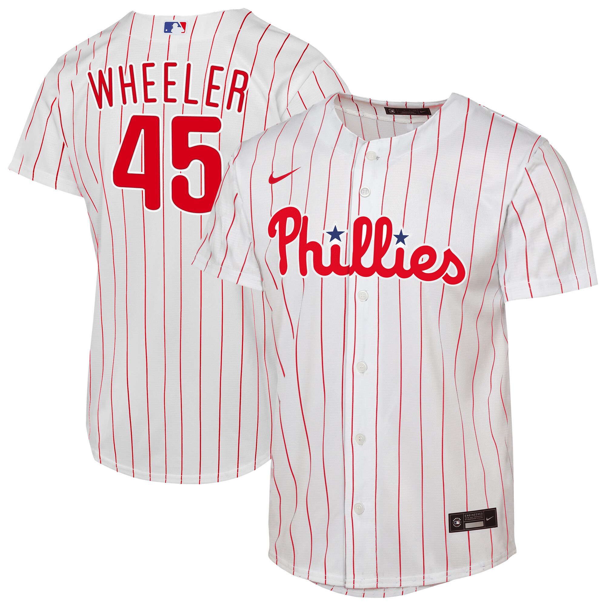 Youth Philadelphia Phillies Zack Wheeler Nike White Home Replica Player Jersey