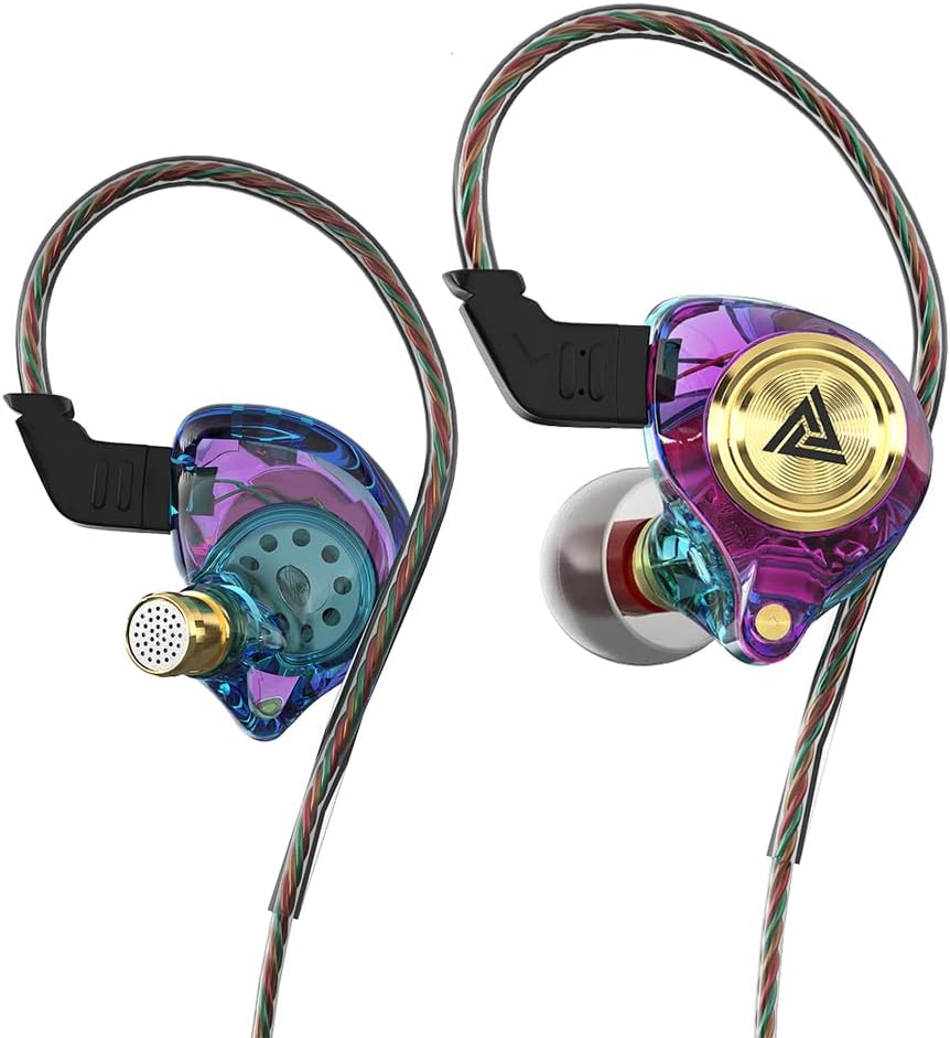 Wired Gaming Earbuds, Ak3file in Ear Monitors, Deep Bass Sound Wired Earbuds, HiFi in Ear Headphones with 1DD 10mm Dynamic Driver, IEM for Music Gaming Video Calling (Black)