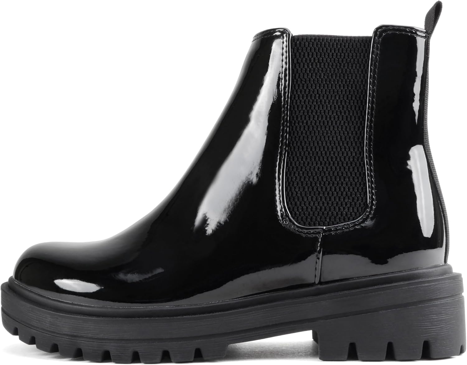 Soda Pilot ~ Women Lug Sole Low Heel Chelsea Fashion Ankle Bootie w/Double Elastic Gore