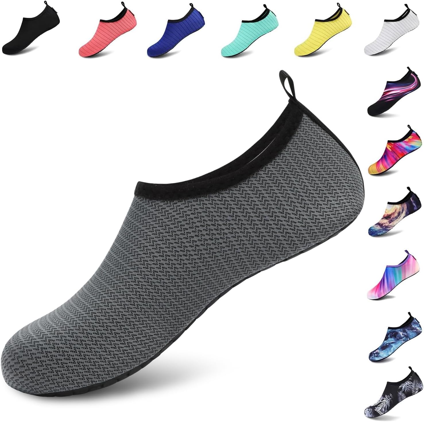 VIFUUR Water Sports Shoes Barefoot Quick-Dry Aqua Yoga Socks Slip-on for Men Women