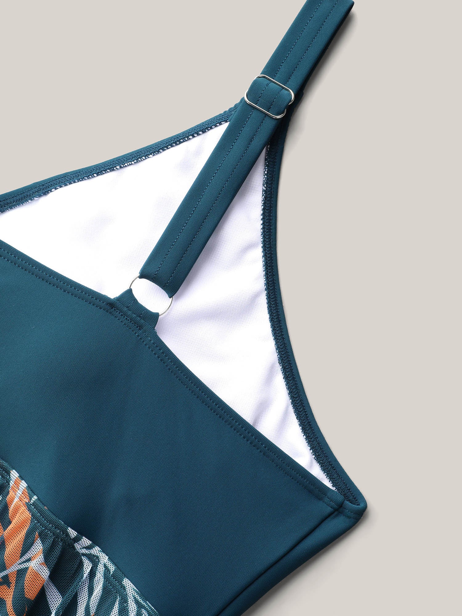 Tropical Leaf Print Mesh Flowy Swim Dress