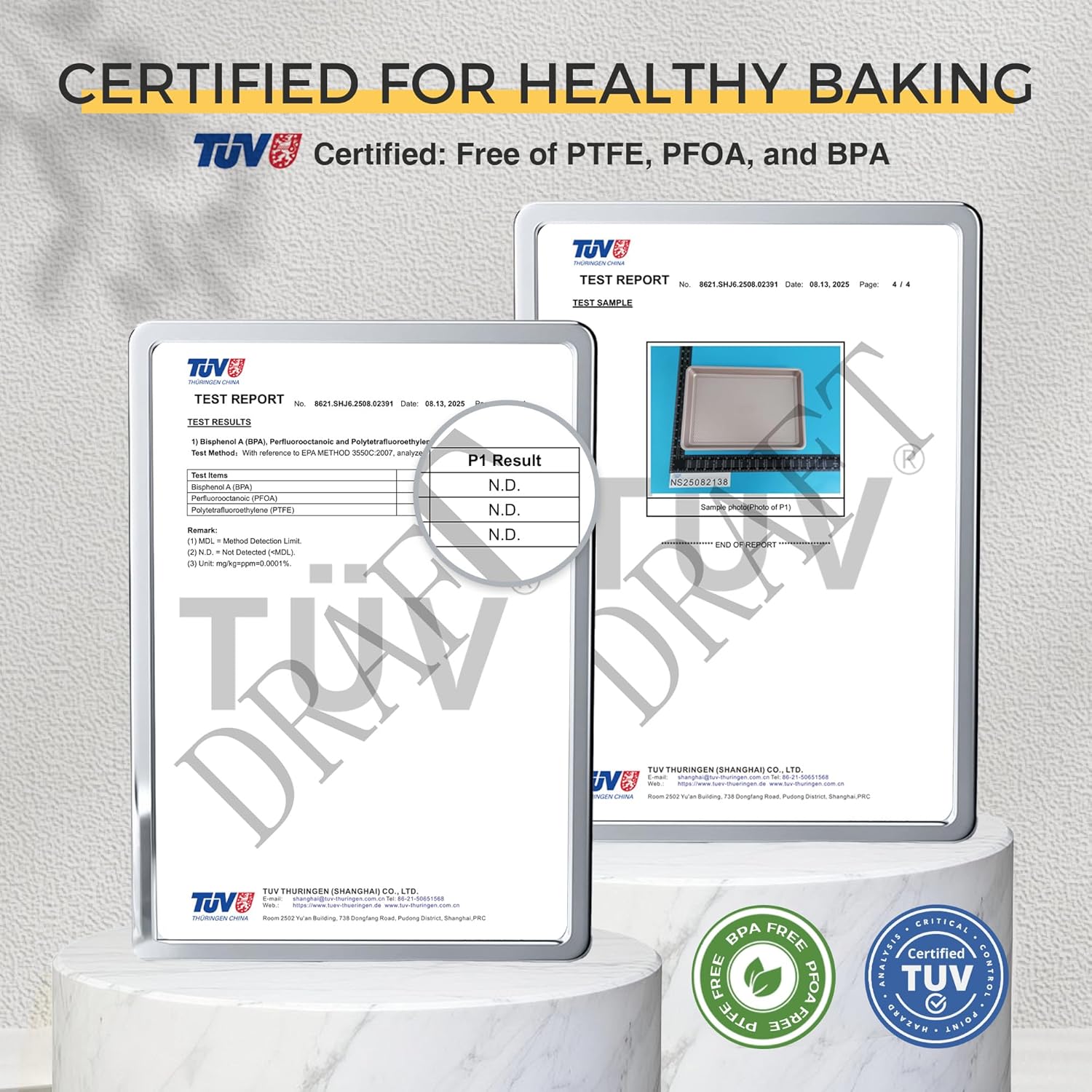 HONGBAKE 9-Piece Baking Pans Set Nonstick, Stackable Non Toxic Bakeware Sets with Diamond Texture, Oven Pan Set for Cooking, Includes Cookie Sheet with Rack, Cake Pan, Roasting Pan, Muffin Tin, Gold