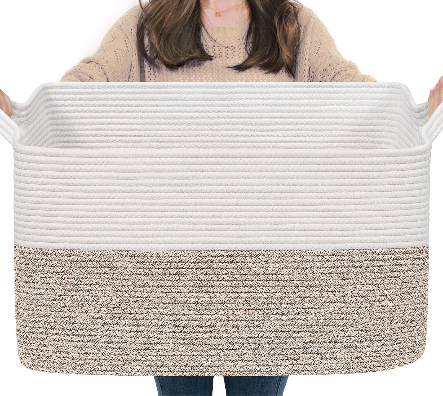 Goodpick Cube Storage Bins - Towel, Book, Cloth, Shoes, Closet Shelf Woven Baskets for Office, Baby Laundry, Toys, 13''x10''x9''